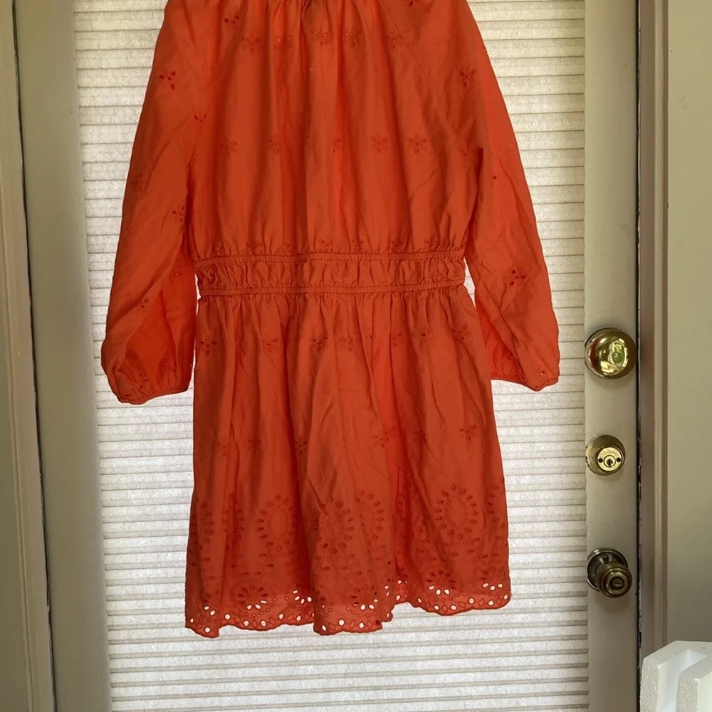 Universal Thread cotton eyelet long-sleeve orange dress XL - Picture 9 of 12